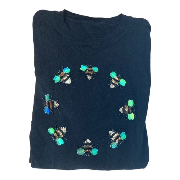 Markus Lupfer Bee Ring Embellished Wool Sweater Wool black Size XS-S - Picture 7 of 8